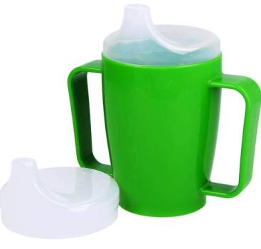 Trinkbecher-Set mit 2 Griffen und 2 Deckeln